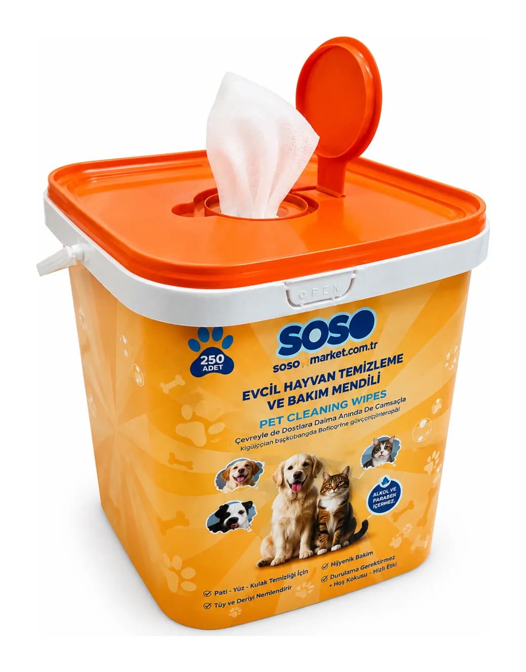Pet Care & Cleaning Wipes in a Bucket